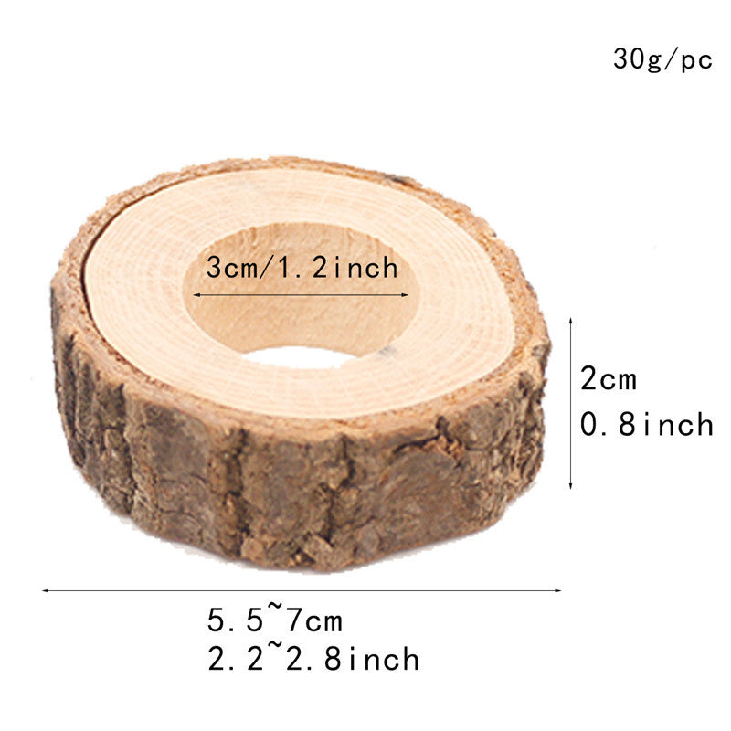 Portatovaglioli Anelli in legno naturale,2 pezzi