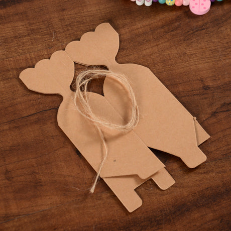 50pz scatole portaconfetti forma vaso con corda di canapa