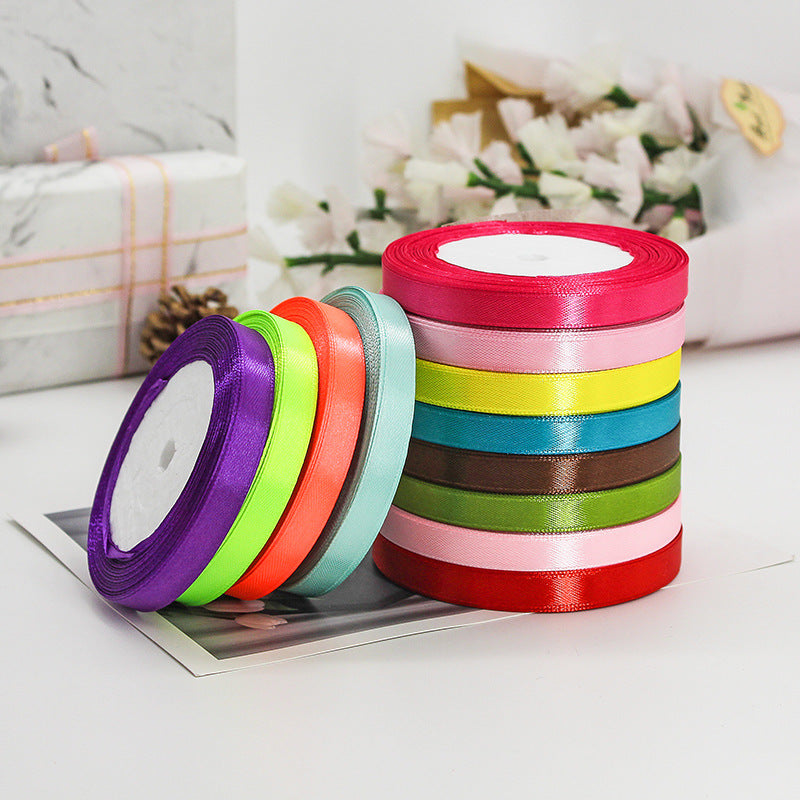 Nastro Doppio Raso confezione Regalo Creazione fai da te, lunghezza 25 yard 1cm
