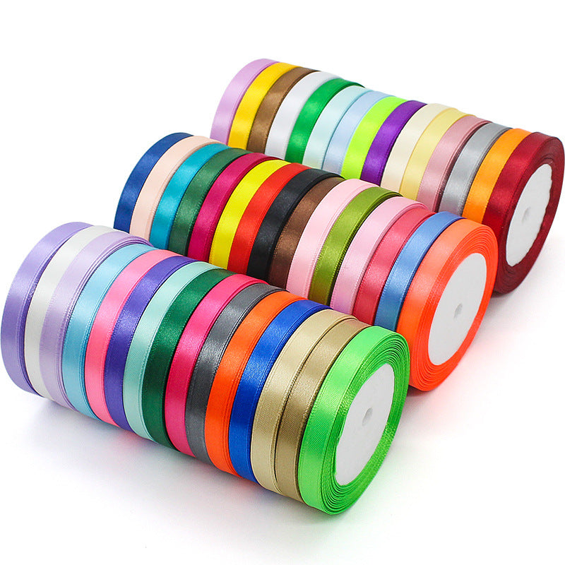 Nastro Doppio Raso confezione Regalo Creazione fai da te, lunghezza 25 yard 1cm