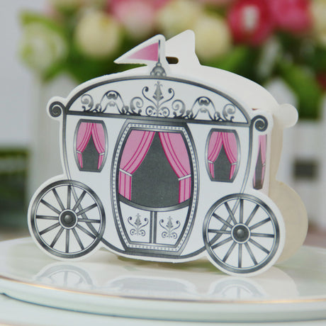 50pz Scatoline Porta Confetti Carrozza Principessa