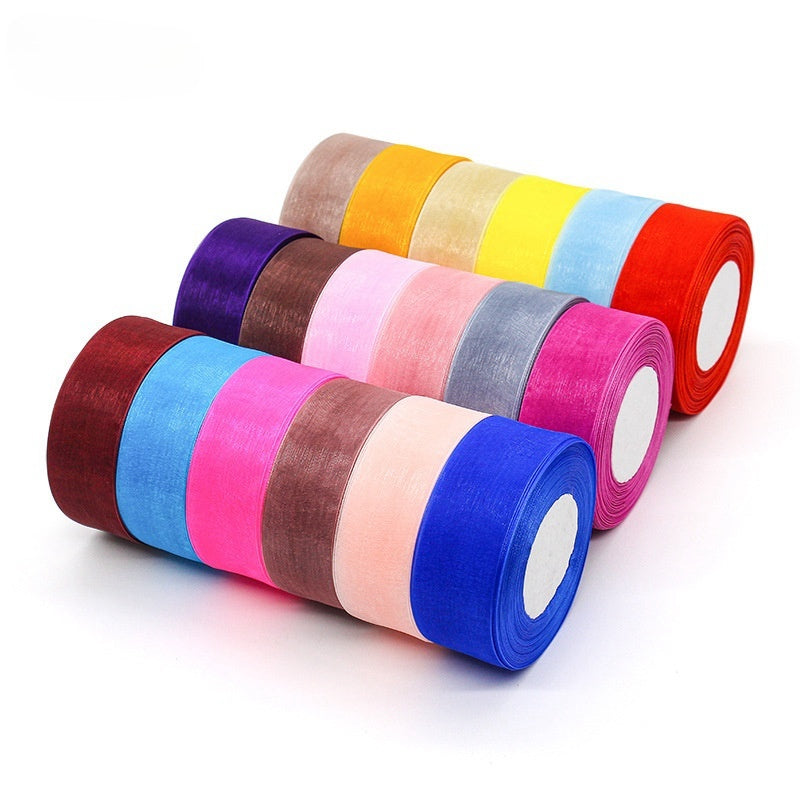 Nastro Organza Bianco 40 MM Rotolo 50 Yard Fai da Te