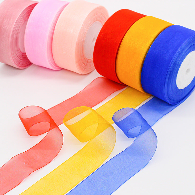 Nastro Organza Bianco 40 MM Rotolo 50 Yard Fai da Te