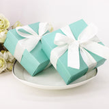20pz Portaconfetti Cubo Colore Pantone-blue tiffany Con Nastro Bianco
