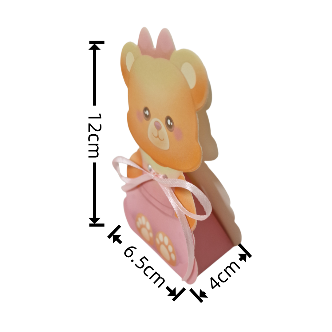 50 Pezzi Portaconfetti Orsetto Carino Cartoncino con Nastro, Bomboniere Nascita e Battesimo, Scatoline Caramelle per Baby Shower, Compleanno e Eventi