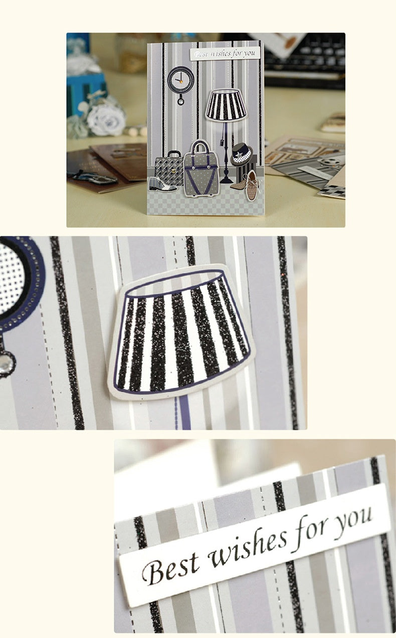 Biglietto di Auguri per Papà con Decorazioni 3D – Cartolina Elegante per Festa del Papà, Compleanno e Ringraziamento