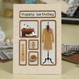 Biglietto di Auguri per Papà con Decorazioni 3D – Cartolina Elegante per Festa del Papà, Compleanno e Ringraziamento