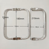 1 Pezzo Chiusura per Borsa Uncinetto a Scatto, Telaio in Alluminio con Manico, Cornice Clic Clac per Borse Fai da Te Varie Misure