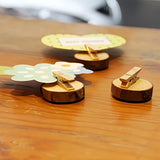 5 Pezzi Calamita Magnete Mollette Legno Ceppi Natura