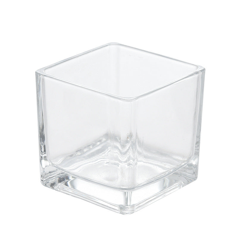 Portacandele Tealight vetro trasparente,da tavolo Cubo