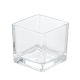 Portacandele Tealight vetro trasparente,da tavolo Cubo