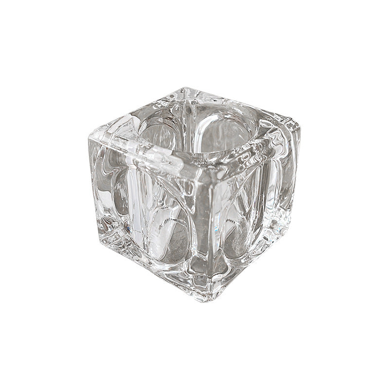 Portacandele Tealight vetro trasparente,da tavolo Cubetto