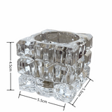 Portacandele Tealight vetro trasparente,da tavolo Cubetto