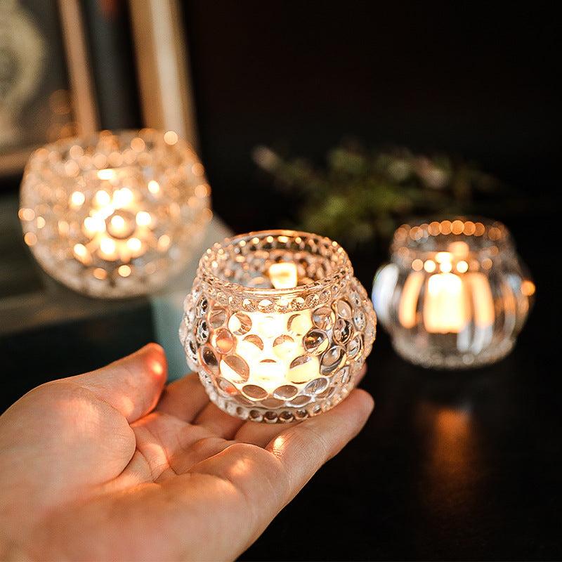 Portacandele Tealight vetro trasparente,da tavolo Zucchine
