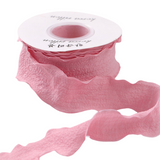 Nastro 10 Yard largo 4cm con trama di cotone Bordo foglia di loto
