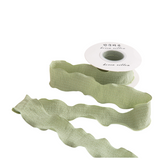 Nastro 10 Yard largo 4cm con trama di cotone Bordo foglia di loto