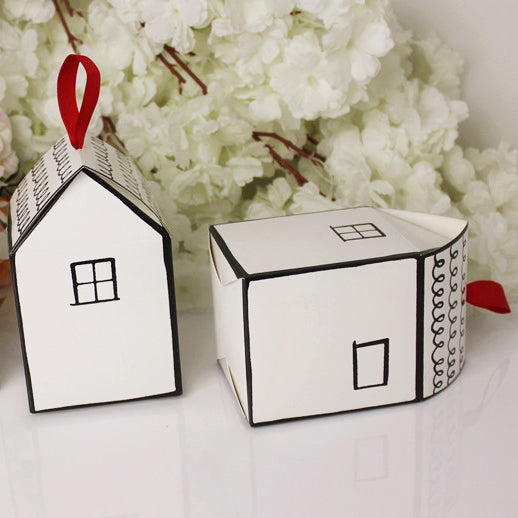 50 Scatola Forma Casa Misura 8.5 * 8.5 * 9.5cm Media Porta Regalo Dolce
