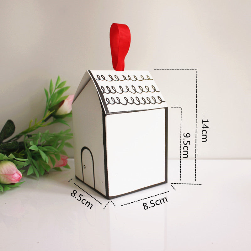 50 Scatola Forma Casa Misura 8.5 * 8.5 * 9.5cm Media Porta Regalo Dolce