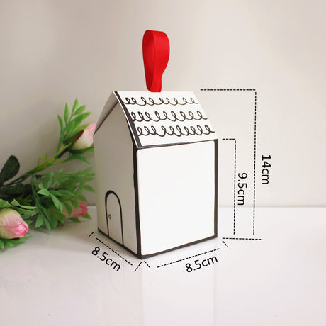 50 Scatola Forma Casa Misura 8.5 * 8.5 * 9.5cm Media Porta Regalo Dolce