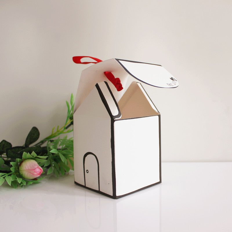 50 Scatola Forma Casa Misura 8.5 * 8.5 * 9.5cm Media Porta Regalo Dolce