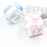 50 Scatola Cubo Piedini Battesimo Nascita Portaconfetti