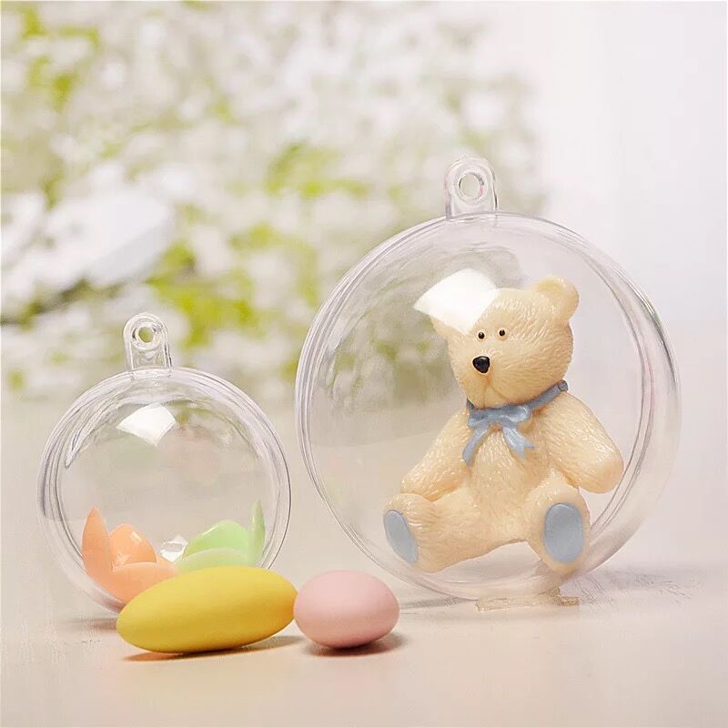 5 pezzi Sfera Rotonda Trasparente Plastica Appeso Porta Regalo Bomboniera
