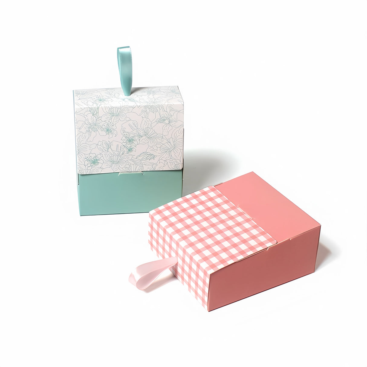 50 Scatole Portaconfetti Elegante a Righe Fiore