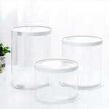 Scatola per Torta Trasparenti in Plastica con Coperchio Bianco