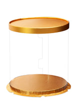 Scatola per Torta Trasparenti in Plastica con Coperchio Oro