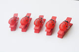 80pz mollette legno con coccinella decorative Segnaposto chiudipacco gadget