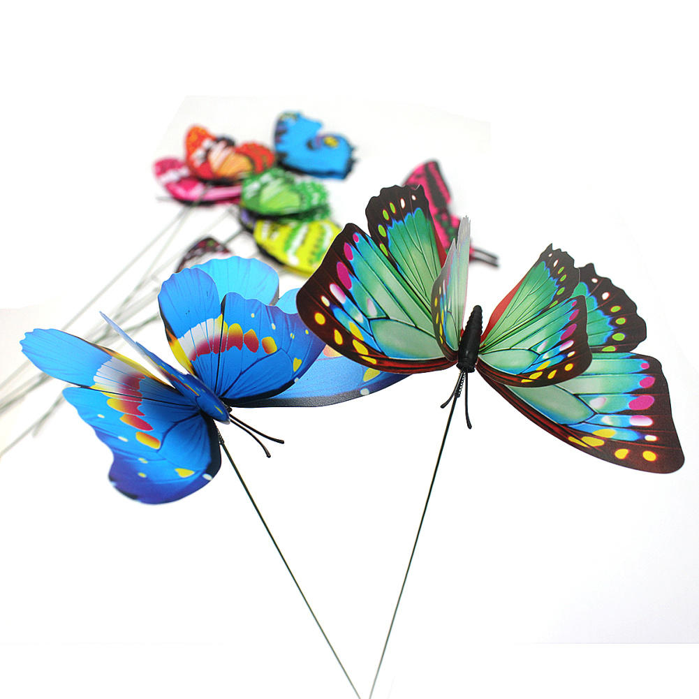 Set 12 Farfalle Decorative 3D Con Piume Multicolori | Decorazioni Per Albero Di Natale, Feste E Tende, Dimensioni 10,2 Cm