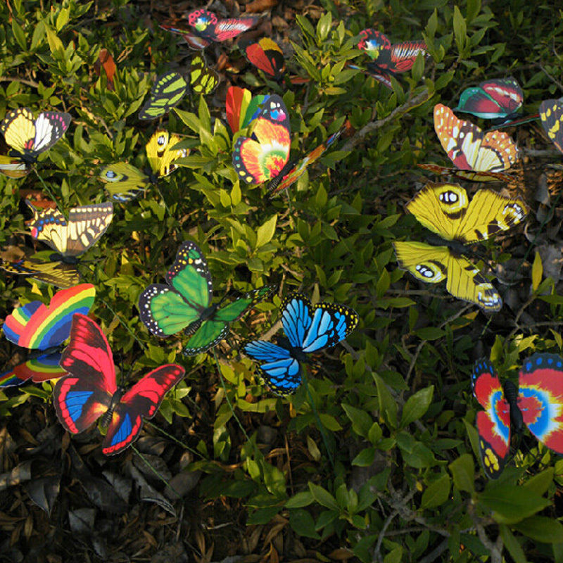 30 pezzi Bastone Farfalle Colorato 3D con Decorazione Giardino Tema Farfalla