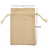 Set DI 10 PEZZI SACCHETTI IUTA RUSTICI IUTA NATURALE IN LINO 11*15cm