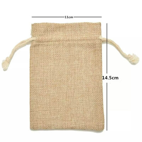 Set DI 10 PEZZI SACCHETTI IUTA RUSTICI IUTA NATURALE IN LINO 11*15cm