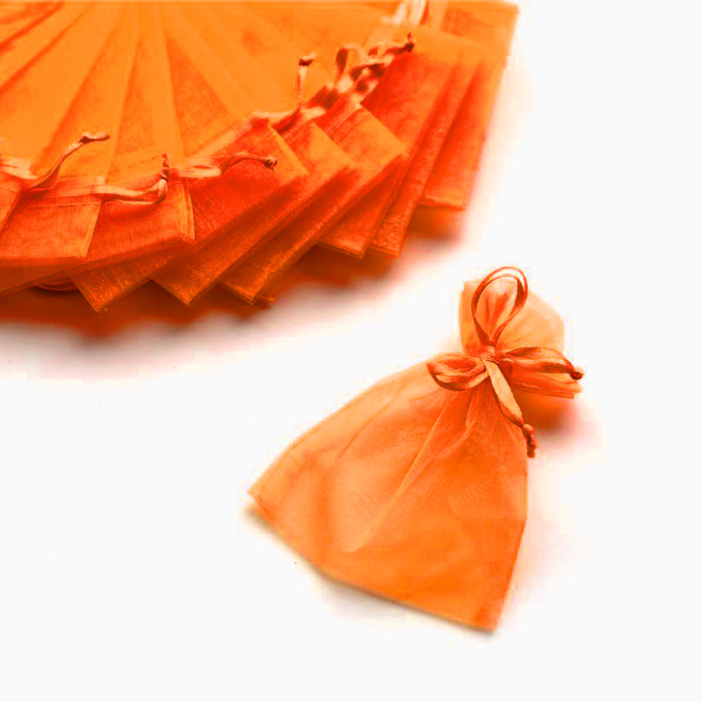 100 Sacchetti Organza 7 * 9cm Confetti Bomboniera Regalo