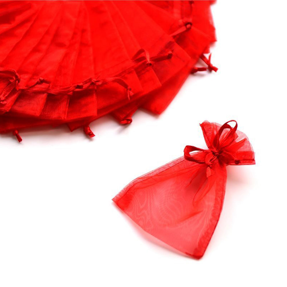 100 Sacchetti Organza 7 * 9cm Confetti Bomboniera Regalo