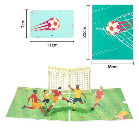 Biglietto di auguri di Calcio pop-up 3D Compleanno Festivo Sport…