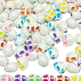 50 pezzi perline a forma di teschio in acrilico bianco colorato 8 * 10mm