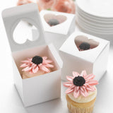 50pz Scatola Bianca Con Finestra Trasparente PVC Cuore 7.6 * 7.6 * 7.6cm