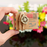 50pz Scatole Cubo Portaconfetti Tema Viaggio Mondo (bussola)