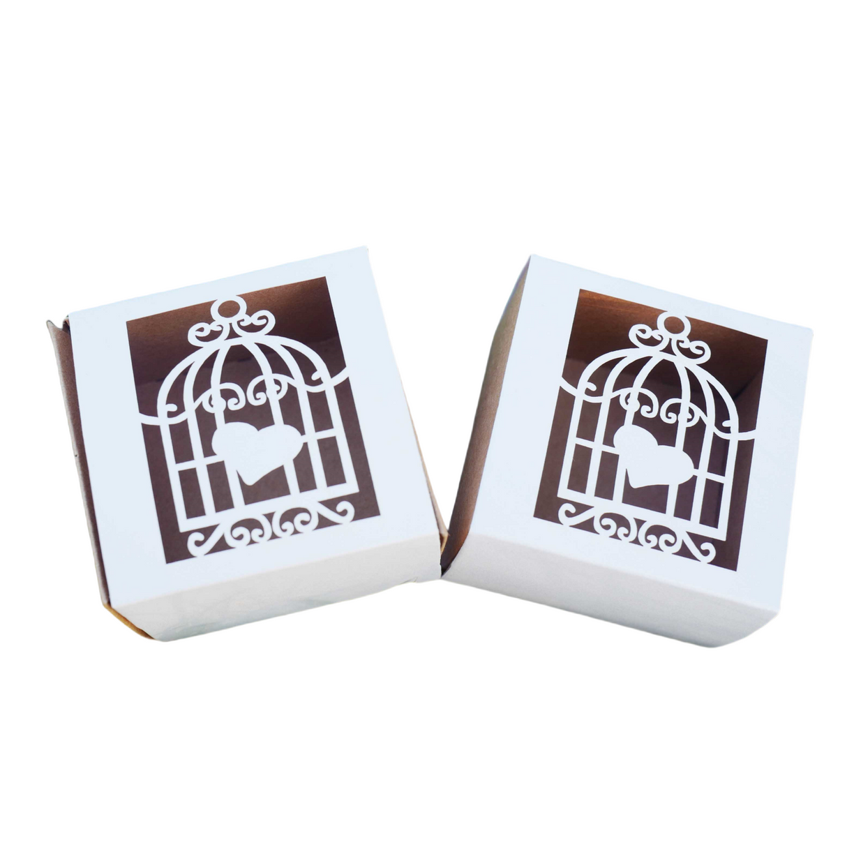 50pz Scatola Cubo Portaconfetti cartoncino traforato GABBIETTA
