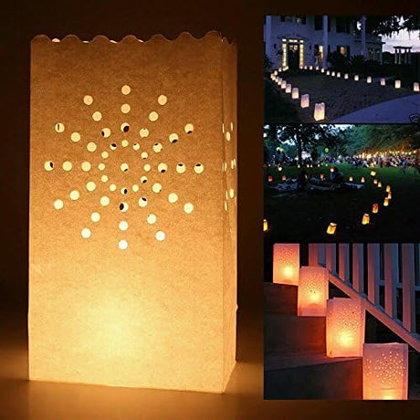10pz Carta Artigianale Borse Sacchetti per Candele Diffusione Luce Porta candela Lanterna