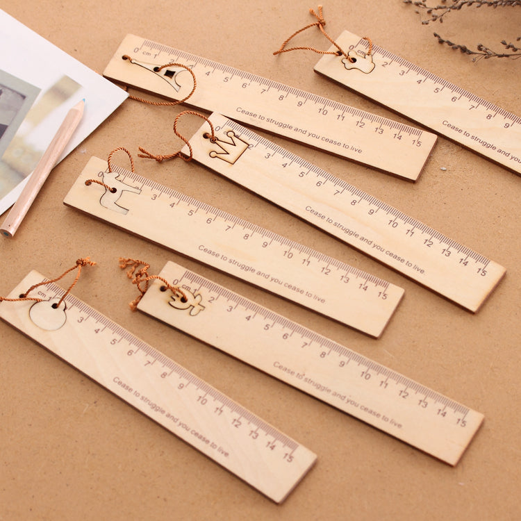 Segnalibro Righello in materiale Legno elegante taglia con ciondolo regalo