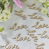 18pz Legnetti Decorativi Love Scritta Calligrafica Coriandoli