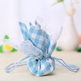 10 Sacchetti Portaconfetti Cotone Quadrata Con Tirante