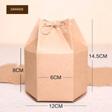 50pz Scatola Esagonale Portaconfetti Cartoncino Kraft