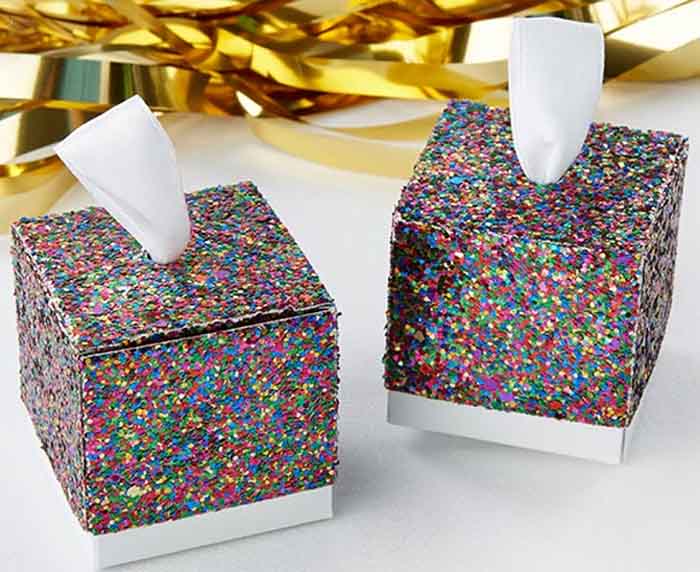 50 Pezzi Scatola Porta confetti Scintillio Oro Brillante Lucido