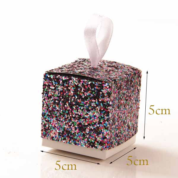 50 Pezzi Scatola Porta confetti Scintillio Oro Brillante Lucido