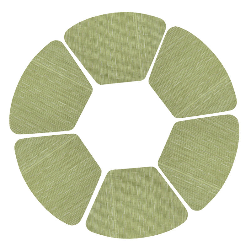 Set da 6 Tovagliette Americane in PVC Effetto Bambù, Forma a Ventaglio, Antiscivolo e Impermeabili, Lavabili per Casa Cucina Ristorante