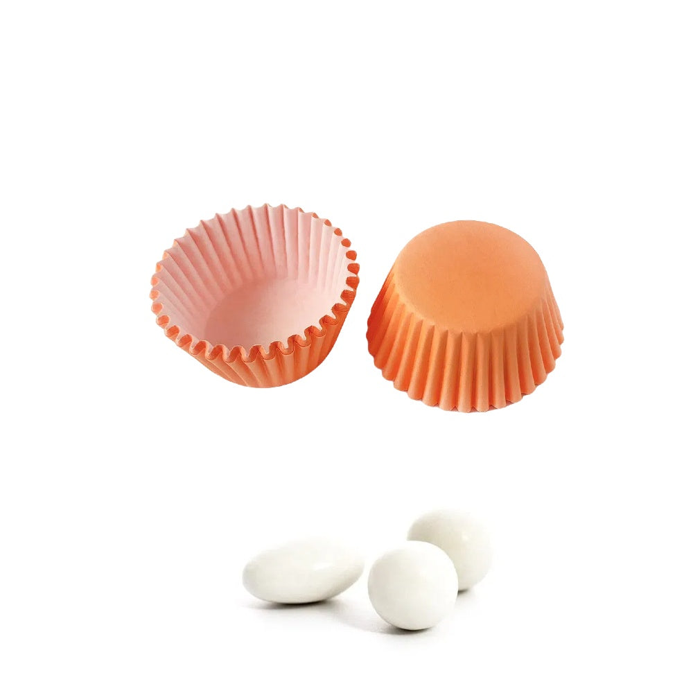 200 pezzi mini pirottini per Confetti e Macaron 2.5cm diametro sotto vari colori in carta pergamena